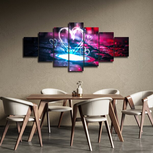 Obraz světelného srdce (210x100 cm)