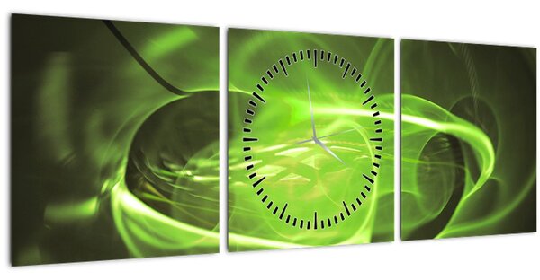 Moderní abstraktní obraz (s hodinami) (90x30 cm)
