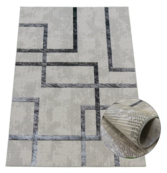 BE Koberec Esprit 3609 GREY - šedý obdélníkový Rozměr: 60x100 cm
