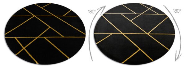 Koberec EMERALD exkluzivní 1012 kruh - glamour, marmur, geometrický černý/zlatý