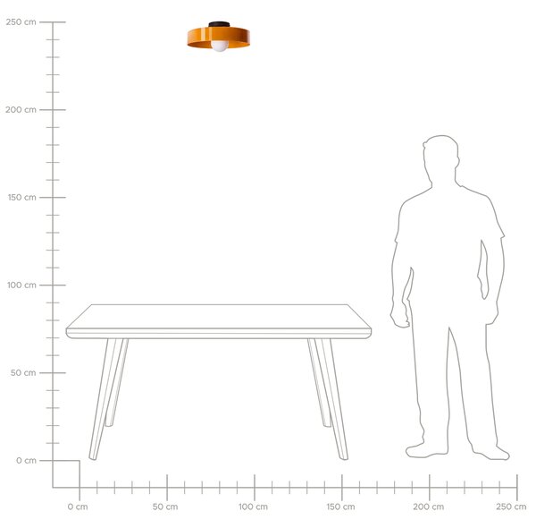 Stropní světlo LUGUSE Sklo Oranžová