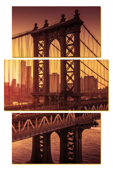 Obraz na plátně - Západ slunce nad Manhattanem - obdélník 726FC (90x60 cm)