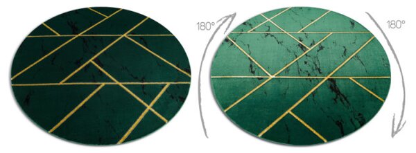 Koberec EMERALD exkluzivní 1012 kruh - glamour, marmur, geometrický zelený/zlatý