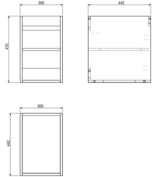 Mexen Rivel, koupelnová skříňka 30 cm, 1 dvířka, drážkovaná, ořech, 91A21-03047-1-BF86
