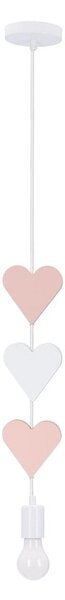 Bílo-růžové dětské svítidlo s kovovým stínidlem Hearts – Candellux Lighting