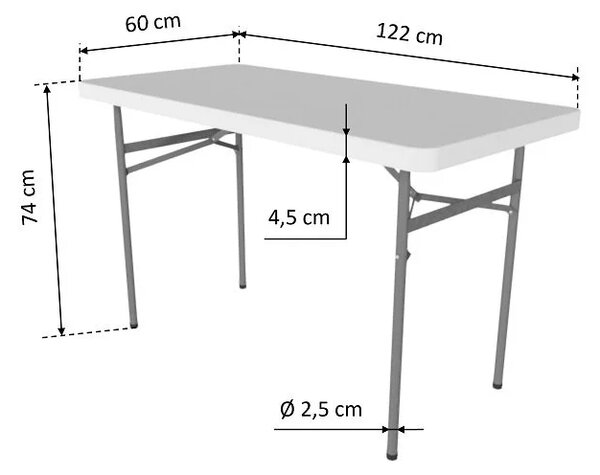 TENTino Zahradní set GARDEN - STŮL 122x60 PŮL + 4x ŽIDLE