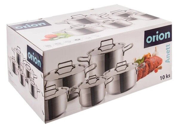 10dílná sada nerezového nádobí Orion Anett