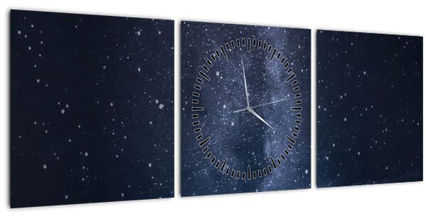 Obraz oblohy s hvězdami (s hodinami) (90x30 cm)