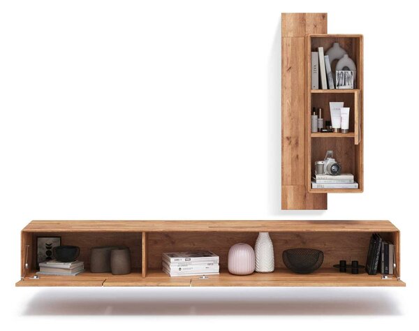 SOB Nábytek - Stolek pod TV z masivu 220 cm Lyon divoký - F01013704G