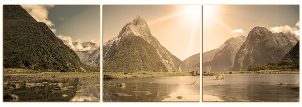 Obraz na plátně - Fjordy - panoráma 538FB (90x30 cm)