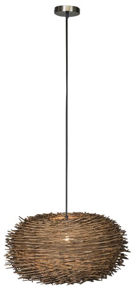 Venkovská závěsná lampa hnědý ratan - Hatch 45