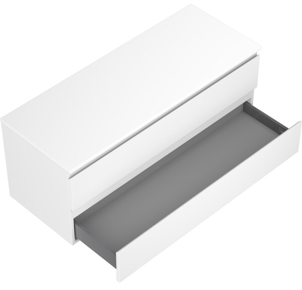 Mexen Orio, koupelnová skříňka 120 cm s horní částí, 2 zásuvky, bílá matná, 91A10-12047-2-BFFC01