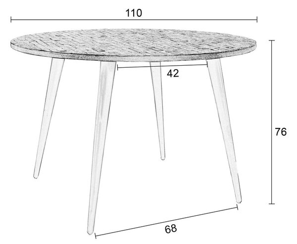Kulatý jídelní stůl z teakového dřeva ø 110 cm Mo – White Label