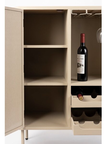 Krémová ratanová vinotéka pro 8 lahví, 90x100 cm Amaya – White Label