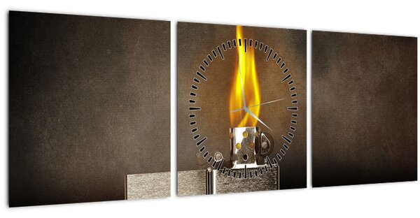 Obraz zapalovače (s hodinami) (90x30 cm)