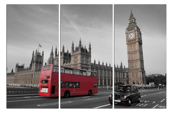 Obraz na plátně - Autobus v Londýně 131ČB (90x60 cm )
