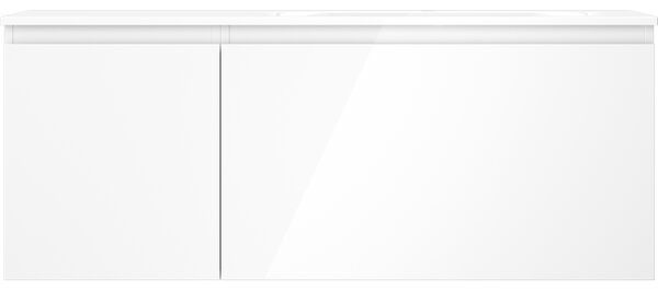 Mexen Orio, koupelnová skříňka 120 cm s pravým umyvadlem Vela, 1S, 1D, bílá lesklá, 91A13-12047-3-BBFF00-W23P00