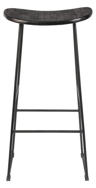 Černá barová stolička z teakového dřeva (výška sedáku 76 cm) Tangle – White Label