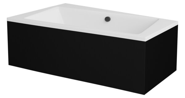 Besco Krycí panel k asymetrické vaně Infinity Black P 150x90 (160x100, 170x110), černý Barva: Černá mat, Rozměry (cm): 160x100