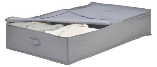 Goodhome Textilní úložný box na oblečení a povlečení, CASTEL 93x55x19, šedý