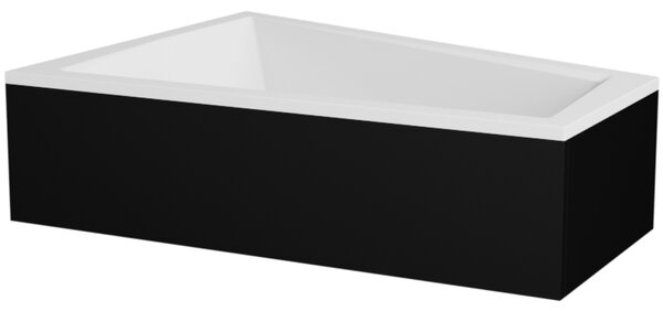 Besco Krycí panel k asymetrické vaně Intima Duo Black P 170x125 (180x125), černý Barva: Černá mat, Rozměry (cm): 170x125