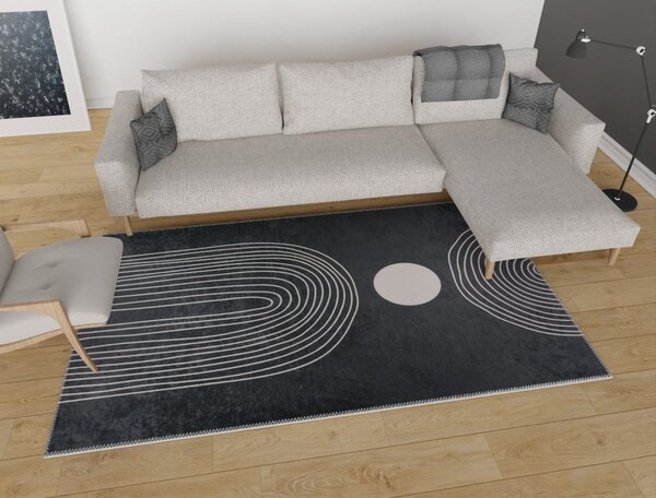 Antracitový pratelný koberec 80x150 cm – Vitaus