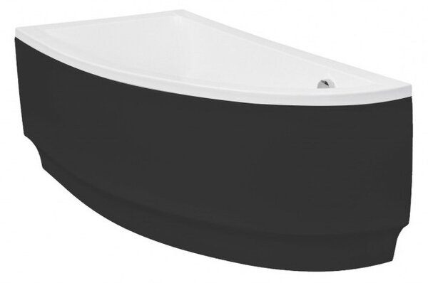 Besco Krycí panel k asymetrické vaně Praktika Black P 140x70 (150x70), černý Barva: Černá mat, Rozměry (cm): 140x70, Orientace: Levá
