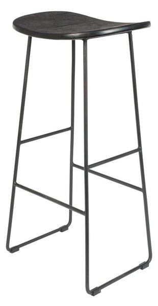 Černá barová stolička z teakového dřeva (výška sedáku 76 cm) Tangle – White Label