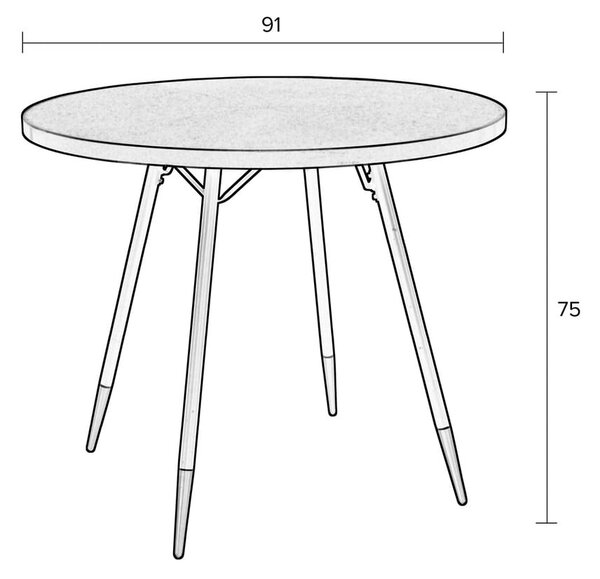Kulatý jídelní stůl s deskou v dekoru ořechového dřeva ø 91 cm Denise – White Label
