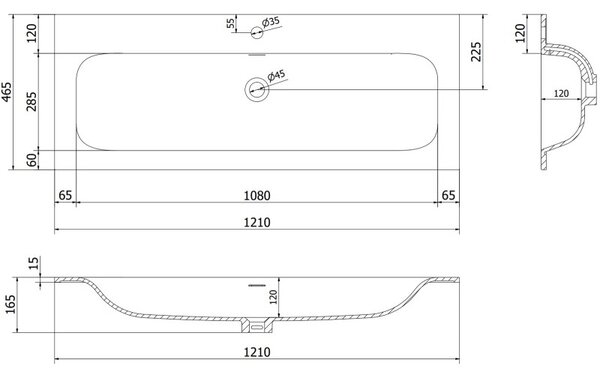 Mexen Orio, koupelnová skříňka 120 cm s umyvadlem Vela, 2 zásuvky, šedá matná/bílá matná, 91A10-12047-2-BFF62-W23M01