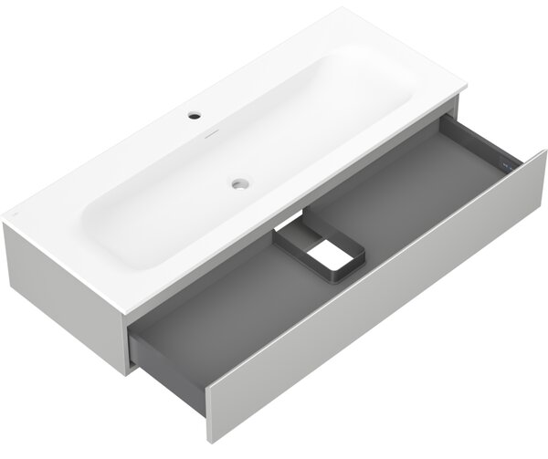 Mexen Orio, koupelnová skříňka 120 cm s umyvadlem Vela, 1 zásuvka, šedá matná/bílá matná, 91A10-12023-1-BF62-W23M01