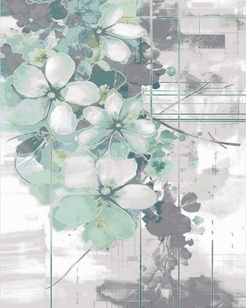BE Koberec Myra 1532 GREEN - zeleno-šedý obdélníkový Rozměr: 60x100 cm