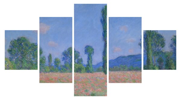 Obraz - Claude Monet, Poppy Field (Giverny), reprodukce (125x70 cm)