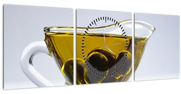 Obraz olivového oleje (s hodinami) (90x30 cm)