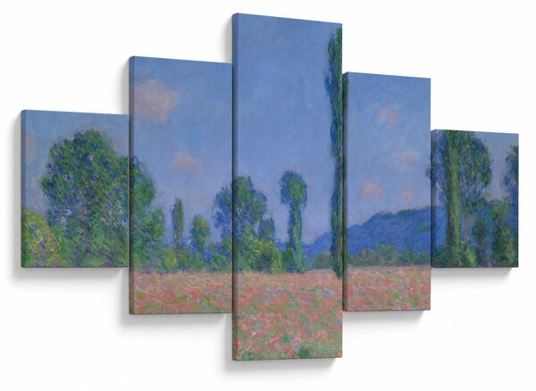 Obraz - Claude Monet, Poppy Field (Giverny), reprodukce (125x70 cm)