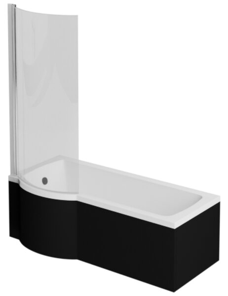 Besco Krycí panel k atypické vaně Inspiro Black P 150x70 (160x70, 170x70), černý Barva: Černá mat, Rozměry (cm): 160x70