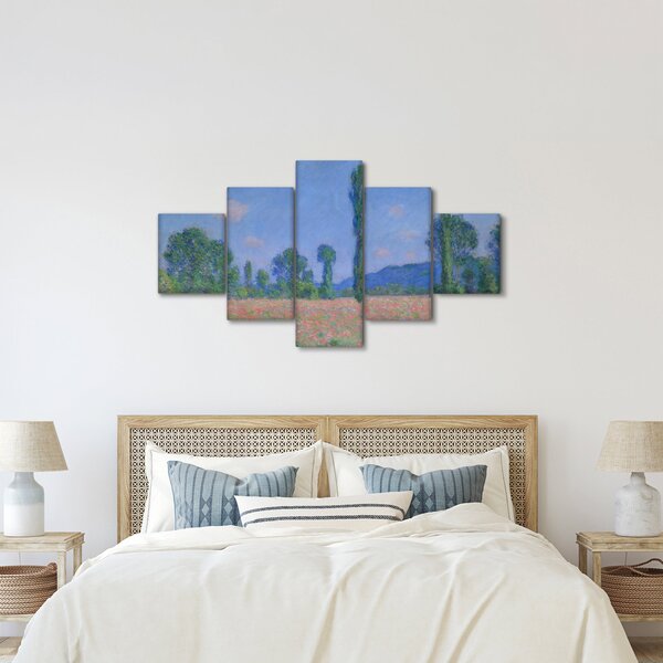 Obraz - Claude Monet, Poppy Field (Giverny), reprodukce (125x70 cm)