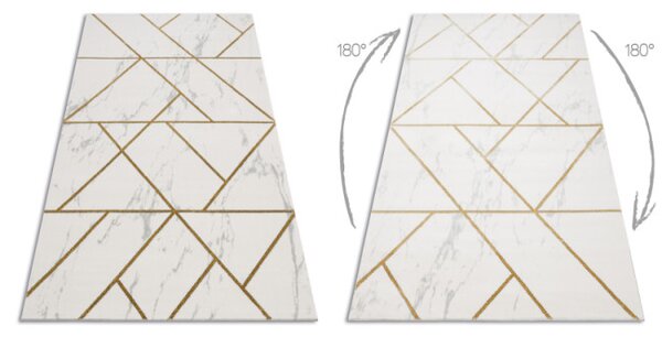 Koberec EMERALD exkluzivní 1012 glamour, styl geometrický, marmur krém/zlatý