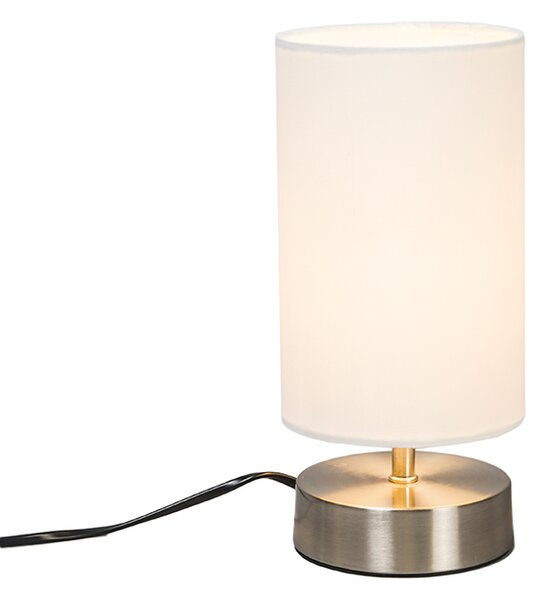 Moderní stolní lampa bílá kulatá 12 cm stmívatelná - Milo 2