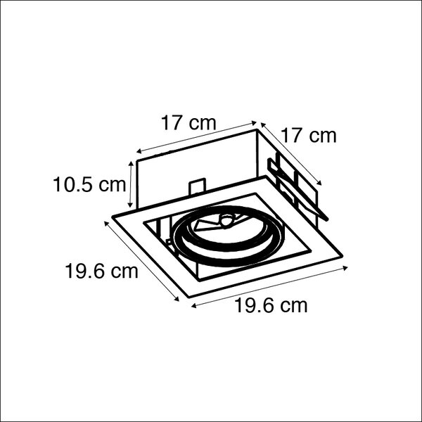 Zapuštěné bodové svítidlo ocel G53 111mm nastavitelné - Oneon