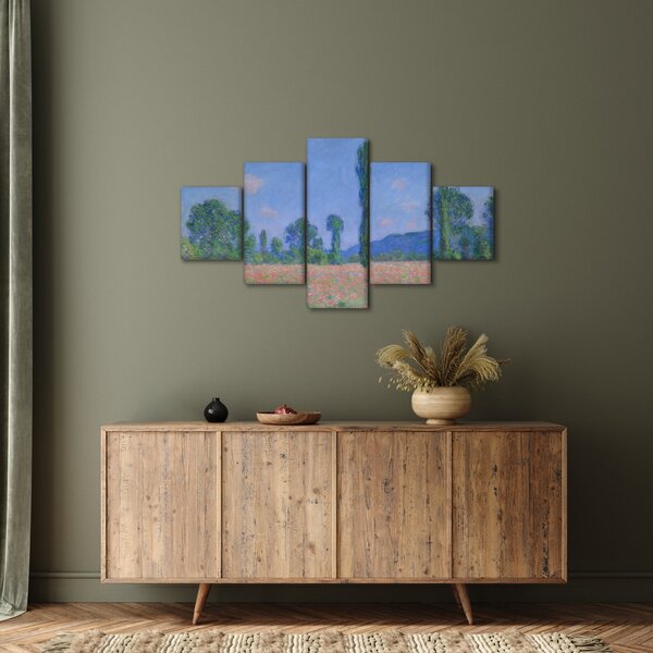 Obraz - Claude Monet, Poppy Field (Giverny), reprodukce (125x70 cm)