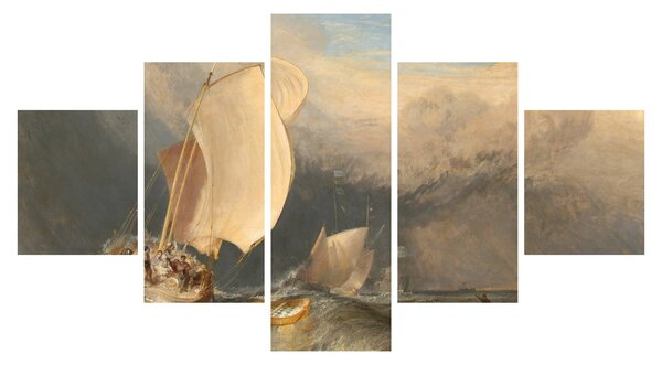 Obraz - William Turner, Fishing Boats with Hucksters Bargaining for Fish, reprodukce (125x70 cm)