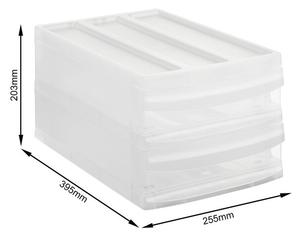 DUO M - Box se 2 zásuvkami (A4), úložný box vysunovací, transparentní Rotho SYSTEMIX