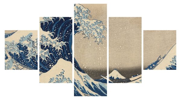 Obraz - Katsushika Hokusai, Under the Wave off Kanagawa, reprodukce (125x70 cm)