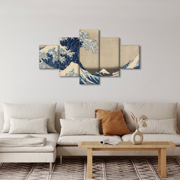 Obraz - Katsushika Hokusai, Under the Wave off Kanagawa, reprodukce (125x70 cm)