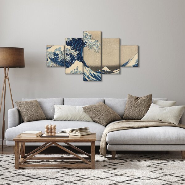 Obraz - Katsushika Hokusai, Under the Wave off Kanagawa, reprodukce (125x70 cm)