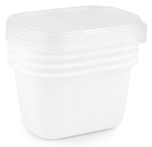 Plastové krabičky do mrazáku, Rotho FREEZE, bílá, sada 4 x 0,75l (16x11x14)