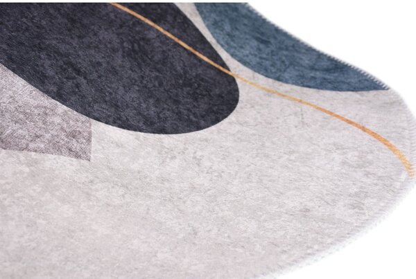 Modro-šedý pratelný koberec 80x120 cm Oval – Vitaus