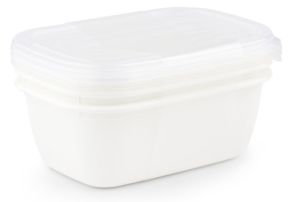 Plastové krabičky do mrazáku, Rotho FREEZE, bílá, sada 3 x 1l (20x14x10)