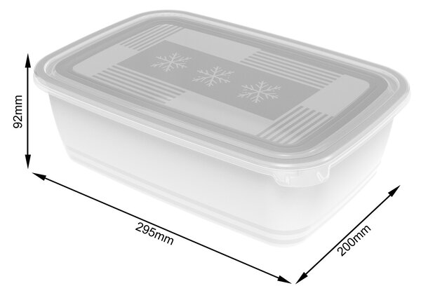 Plastové krabičky do mrazáku, Rotho FREEZE, bílá, 1 x 3,7l (30x20x9)